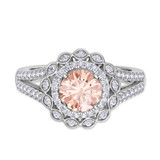 Photo of Pembe 1 1/2 Carat T.W. Morganite and Diamond Matching Bridal Ring Set 10K White Gold [BT263WE-C000]