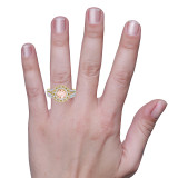 Photo of Pembe 1 1/2 CT. T.W. Morganite and Diamond Matching Bridal Ring Set 14K Yellow Gold [BR263Y-C000] [HT]