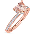 Photo of Arman 2 1/4 CT. T.W. Morganite and Diamond Matching Bridal Ring Set 14K Rose Gold [BT264RE-C000]