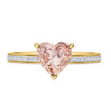 Photo of Arman 2 1/4 CT. T.W. Morganite and Diamond Matching Bridal Ring Set 14K Yellow Gold [BT264YE-C000]