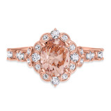 Photo of Bria 2 1/6 CT. T.W. Morganite and Diamond Matching Bridal Ring Set 14K Rose Gold [BT265RE-C000]
