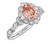 Photo of Bria 2 1/6 Carat T.W. Morganite and Diamond Matching Bridal Ring Set 10K White Gold [BT265WE-C000]