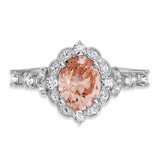 Photo of Bria 2 1/6 Carat T.W. Morganite and Diamond Matching Bridal Ring Set 14K White Gold [BT265WE-C000]