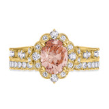 Photo of Bria 2 1/6 Carat T.W. Morganite and Diamond Matching Bridal Ring Set 14K Yellow Gold [BR265Y-C000]