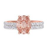 Photo of Zorya 2 1/2 Carat T.W. Morganite and Diamond Matching Bridal Ring Set 14K Rose Gold [BR266R-C000]