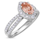 Photo of Sutton 1 3/4 CT. T.W. Morganite and Diamond Matching Bridal Ring Set 10K White Gold [BT267WE-C000]