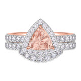 Photo of Arden 1 2/3 Carat T.W. Morganite and Diamond Matching Bridal Ring Set 14K Rose Gold [BR268R-C000]