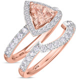 Photo of Arden 1 2/3 Carat T.W. Morganite and Diamond Matching Bridal Ring Set 14K Rose Gold [BR268R-C000]