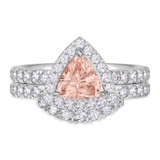 Photo of Arden 1 2/3 Carat T.W. Morganite and Diamond Matching Bridal Ring Set 10K White Gold [BR268W-C000]