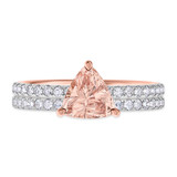 Photo of Bassey 1 1/5 Carat T.W. Morganite and Diamond Matching Bridal Ring Set 14K Rose Gold [BR269R-C000]