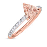 Photo of Bassey 1 1/5 Carat T.W. Morganite and Diamond Matching Bridal Ring Set 14K Rose Gold [BT269RE-C000]