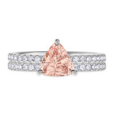 Photo of Bassey 1 1/5 Carat T.W. Morganite and Diamond Matching Bridal Ring Set 10K White Gold [BR269W-C000]