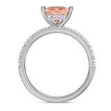 Photo of Bassey 1 1/5 CT. T.W. Morganite and Diamond Matching Bridal Ring Set 14K White Gold [BT269WE-C000]