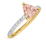 Photo of Bassey 1 1/5 Carat T.W. Morganite and Diamond Matching Bridal Ring Set 14K Yellow Gold [BT269YE-C000]