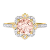 Photo of Hart 1 7/8 CT. T.W. Morganite and Diamond Matching Bridal Ring Set 14K Yellow Gold [BT270YE-C000]