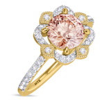 Photo of Hart 1 7/8 CT. T.W. Morganite and Diamond Matching Bridal Ring Set 14K Yellow Gold [BT270YE-C000]