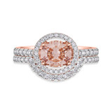 Photo of Sloane 1 2/3 Carat T.W. Morganite and Diamond Matching Bridal Ring Set 14K Rose Gold [BR272R-C000]