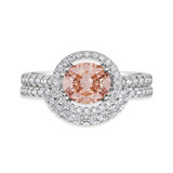 Photo of Sloane 1 2/3 CT. T.W. Morganite and Diamond Matching Bridal Ring Set 10K White Gold [BR272W-C000]