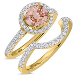 Photo of Sloane 1 2/3 Carat T.W. Morganite and Diamond Matching Bridal Ring Set 14K Yellow Gold [BR272Y-C000]