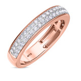 Photo of Amber 3 1/5 Carat T.W. Morganite and Diamond Trio Matching Wedding Ring Set 10K Rose Gold [BT260RM]