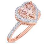 Photo of Amber 2 1/3 Carat T.W. Morganite and diamond Engagement Ring 14K Rose Gold [BT260RE-C000]