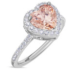 Photo of Amber 3 1/5 CT. T.W. Morganite and Diamond Trio Matching Wedding Ring Set 14K White Gold [BT260WE-C000]