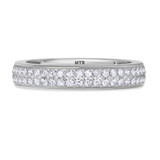 Photo of Amber 3 1/5 CT. T.W. Morganite and Diamond Trio Matching Wedding Ring Set 14K White Gold [BT260WM]