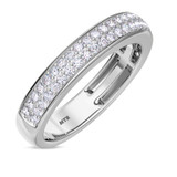 Photo of Amber 3 1/5 CT. T.W. Morganite and Diamond Trio Matching Wedding Ring Set 14K White Gold [BT260WM]