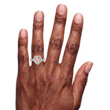 Photo of Amber 3 1/5 CT. T.W. Morganite and Diamond Trio Matching Wedding Ring Set 14K Yellow Gold [BR260Y-C000] [HT-4]