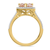 Photo of Amber 3 1/5 CT. T.W. Morganite and Diamond Trio Matching Wedding Ring Set 14K Yellow Gold [BT260YE-C000]