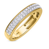 Photo of Amber 3 1/5 CT. T.W. Morganite and Diamond Trio Matching Wedding Ring Set 14K Yellow Gold [BT260YM]