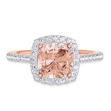 Photo of Iris 2 1/3 CT. T.W. Morganite and diamond Engagement Ring 10K Rose Gold [BT261RE-C000]