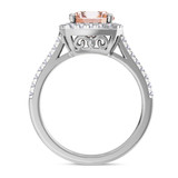 Photo of Iris 3 1/5 Carat T.W. Morganite and Diamond Trio Matching Wedding Ring Set 14K White Gold [BT261WE-C000]