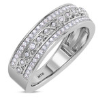 Photo of Charaya 3/8 ct tw. Diamond Mens Band 10K White Gold [BT262WM]