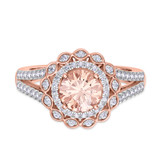 Photo of Pembe 1 7/8 CT. T.W. Morganite and Diamond Trio Matching Wedding Ring Set 10K Rose Gold [BT263RE-C000]