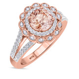 Photo of Pembe 1 3/8 Carat T.W. Morganite and diamond Engagement Ring 10K Rose Gold [BT263RE-C000]