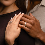 Photo of Pembe 1 7/8 CT. T.W. Morganite and Diamond Trio Matching Wedding Ring Set 14K Rose Gold [BT263R-C000]