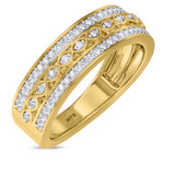 Photo of Pembe 1 7/8 CT. T.W. Morganite and Diamond Trio Matching Wedding Ring Set 14K Yellow Gold [BT263YM]