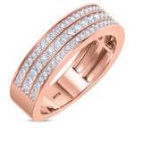 Photo of Arman 2 7/8 Carat T.W. Morganite and Diamond Trio Matching Wedding Ring Set 14K Rose Gold [BT264RM]