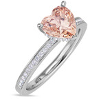 Photo of Arman 2 1/6 CT. T.W. Morganite and diamond Engagement Ring 10K White Gold [BT264WE-C000]