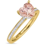 Photo of Arman 2 7/8 CT. T.W. Morganite and Diamond Trio Matching Wedding Ring Set 10K Yellow Gold [BT264YE-C000]