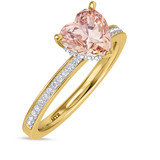 Photo of Arman 2 1/6 CT. T.W. Morganite and diamond Engagement Ring 10K Yellow Gold [BT264YE-C000]