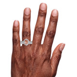 Photo of Bria 2 7/8 CT. T.W. Morganite and Diamond Trio Matching Wedding Ring Set 10K White Gold [BR265W-C000] [HT-4]