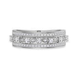 Photo of Bria 2 7/8 CT. T.W. Morganite and Diamond Trio Matching Wedding Ring Set 10K White Gold [BT265WM]