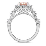 Photo of Bria 2 7/8 CT. T.W. Morganite and Diamond Trio Matching Wedding Ring Set 14K White Gold [BT265WE-C000]