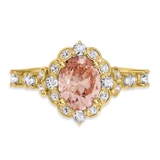 Photo of Bria 2 7/8 CT. T.W. Morganite and Diamond Trio Matching Wedding Ring Set 14K Yellow Gold [BT265YE-C000]