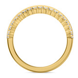 Photo of Bria 2 7/8 CT. T.W. Morganite and Diamond Trio Matching Wedding Ring Set 14K Yellow Gold [BT265YL]