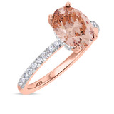 Photo of Zorya 2 1/3 CT. T.W. Morganite and diamond Engagement Ring 10K Rose Gold [BT266RE-C000]