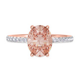 Photo of Zorya 2 1/3 Carat T.W. Morganite and diamond Engagement Ring 14K Rose Gold [BT266RE-C000]