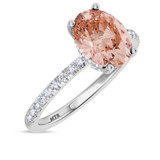 Photo of Zorya 3 CT. T.W. Morganite and Diamond Trio Matching Wedding Ring Set 10K White Gold [BT266WE-C000]